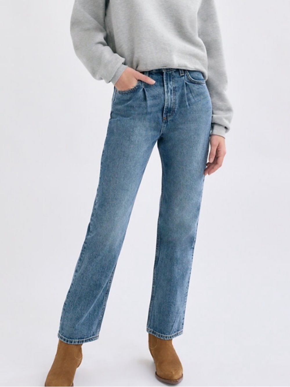 Denim Forum Anita Super High Rise Loose Jeans Picture This Blue Size 26  NWT